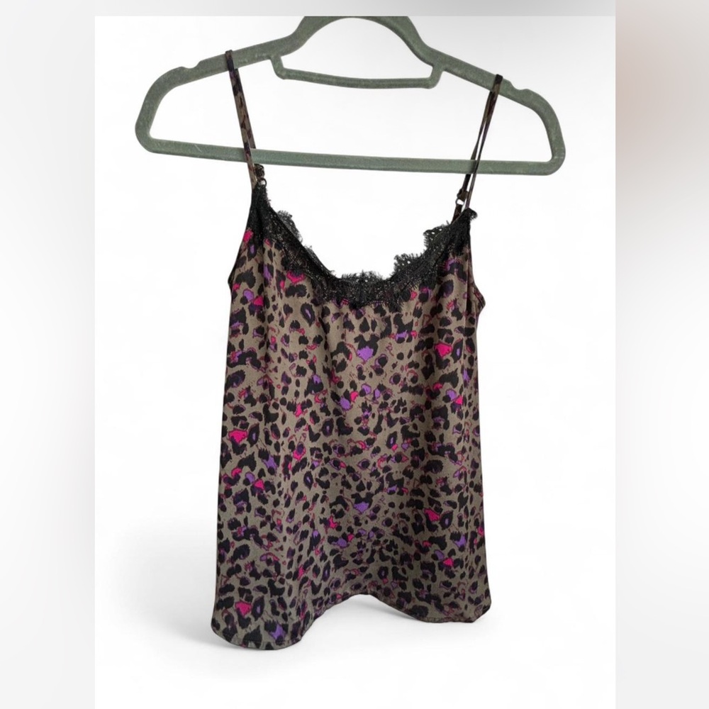 Apt. 9 Pink and Black Leopard Print Camisole with Spaghetti Straps